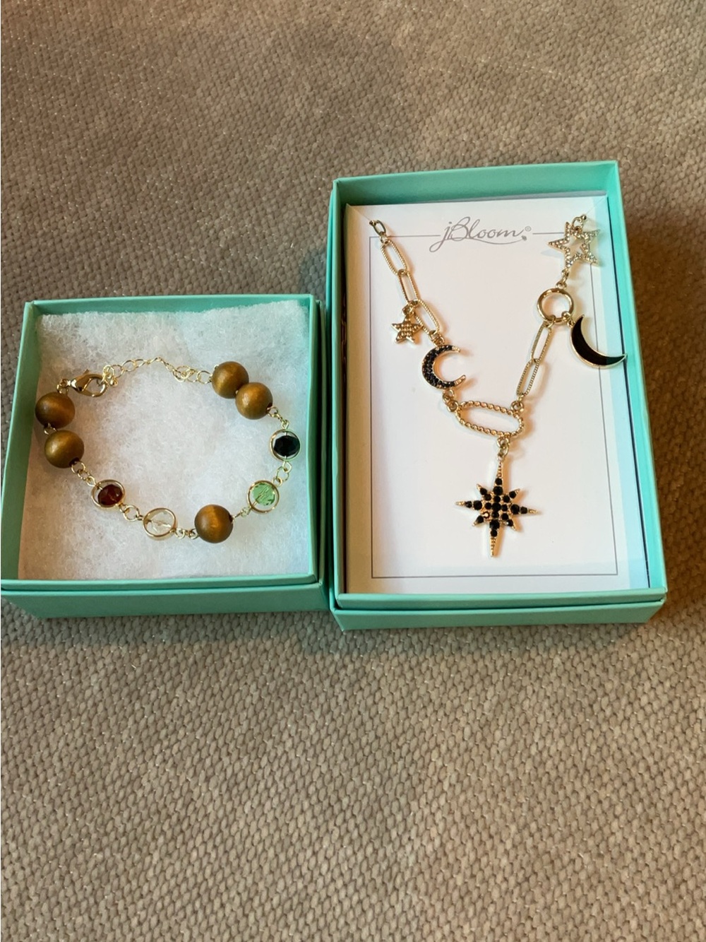 Jbloom Gold-tone Celestial Rhinestone Accent Necklace w/ Bracelet